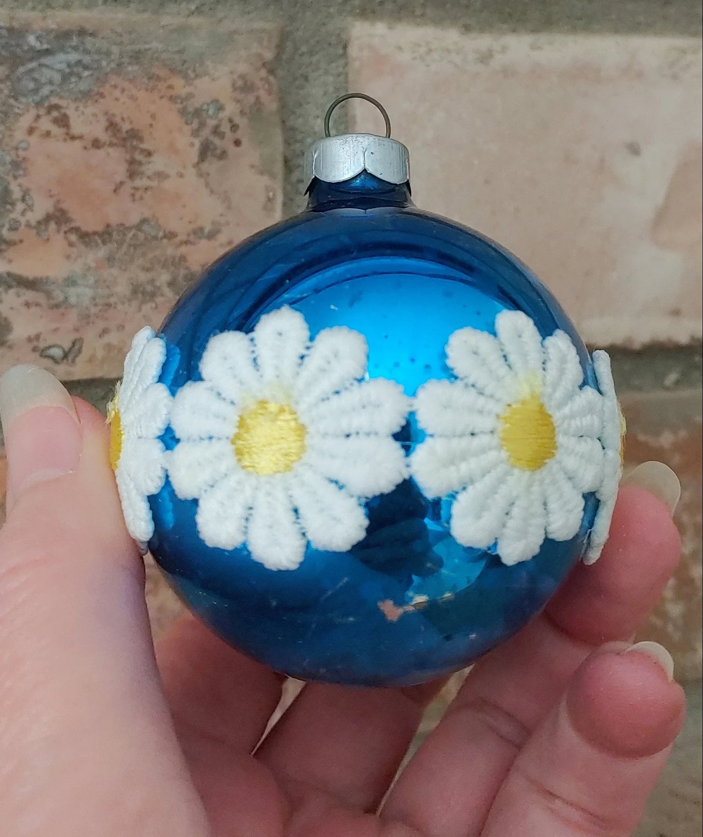 Blue Vintage Boho Christmas Ornament Set