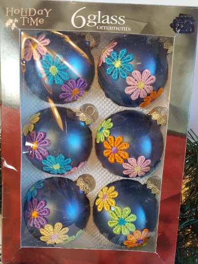 Vintage Handmade Glass Boho Christmas Ornaments