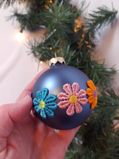 Vintage Handmade Glass Boho Christmas Ornaments