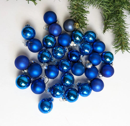 Vintage Small Blue Christmas Ornaments