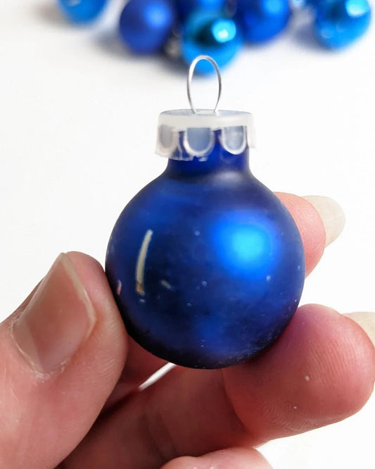 Vintage Small Blue Christmas Ornaments