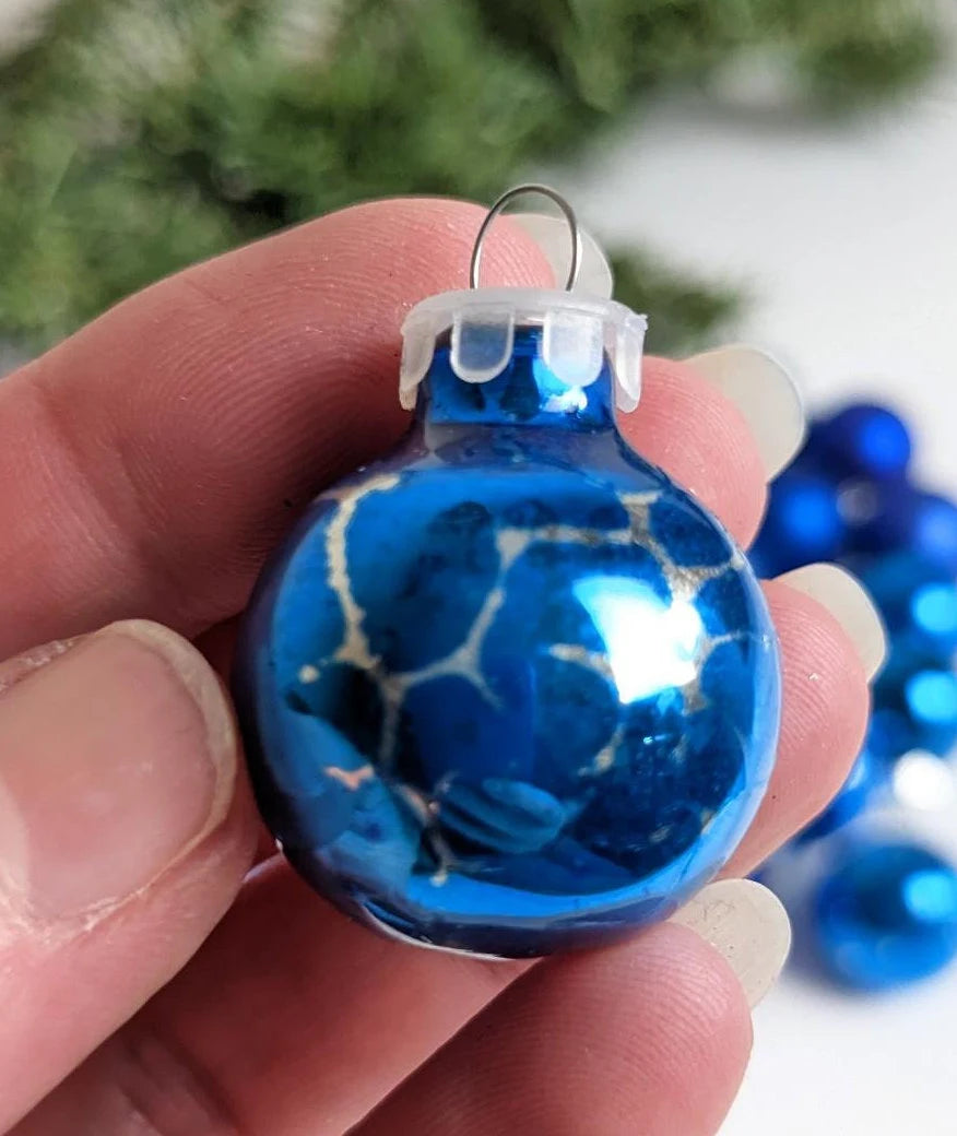 Vintage Small Blue Christmas Ornaments