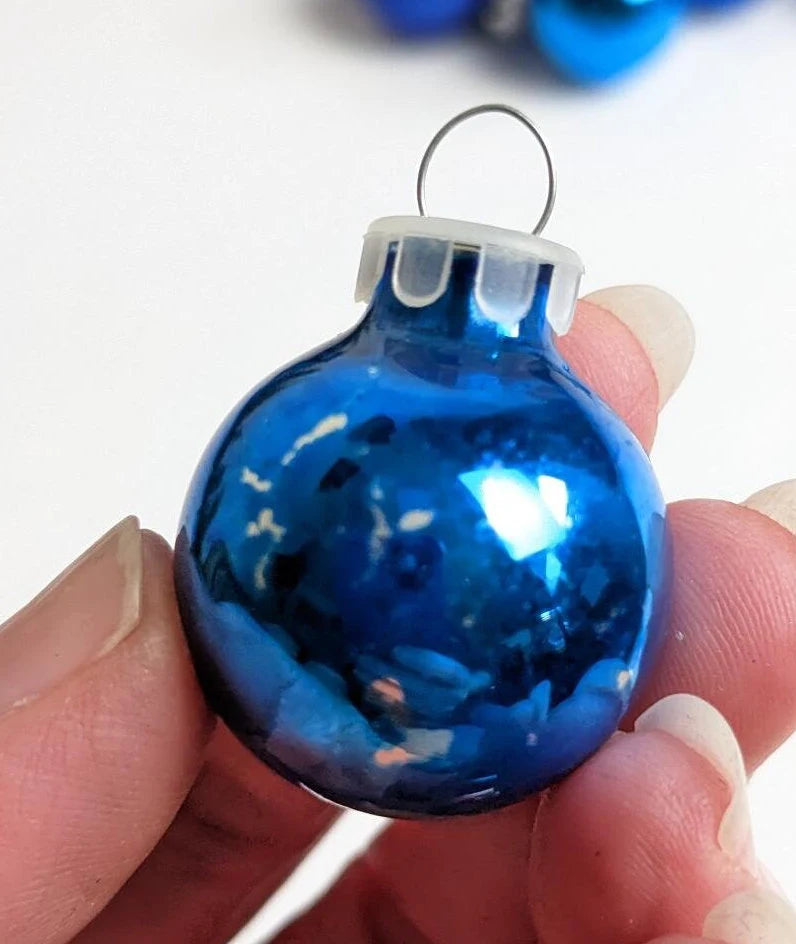 Vintage Small Blue Christmas Ornaments