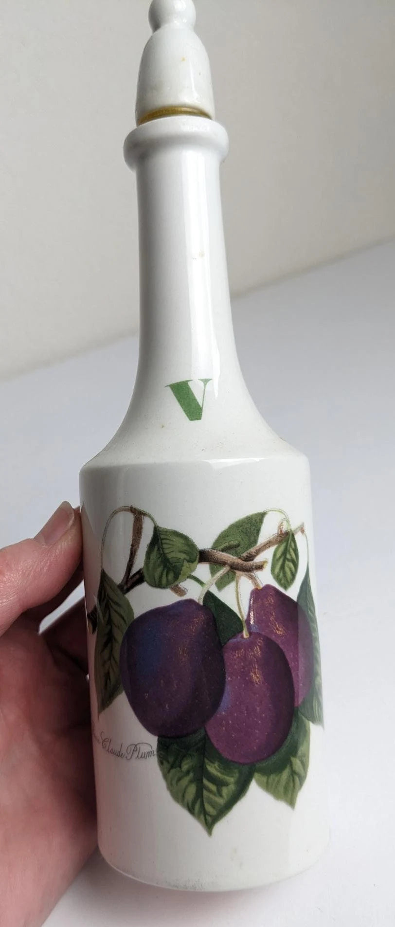 Pomona Portmeirion Plum Oil and Vinegar Bottles, Made in England