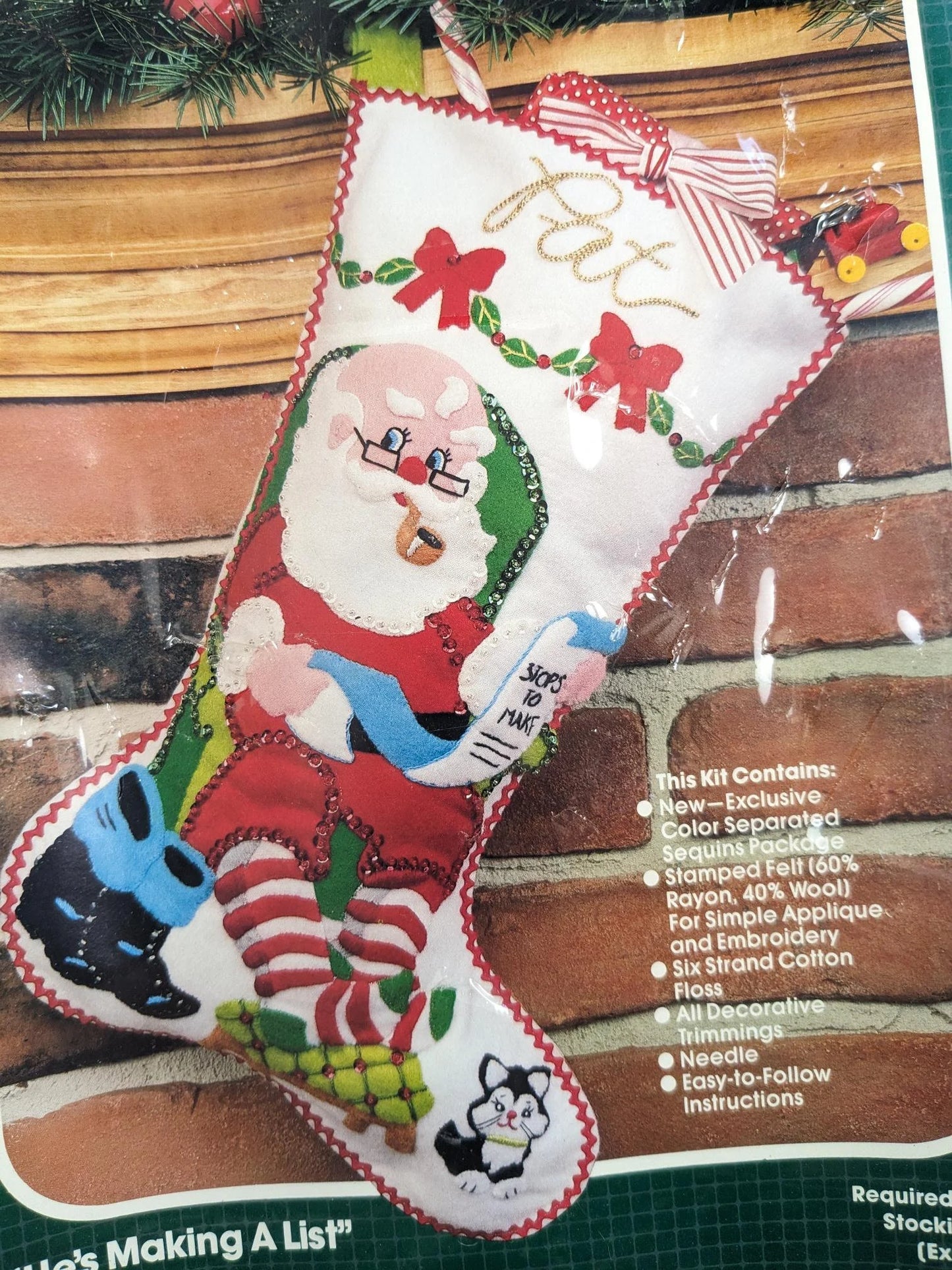 Vintage Bucilla 48974 Santa Stocking Craft Kit