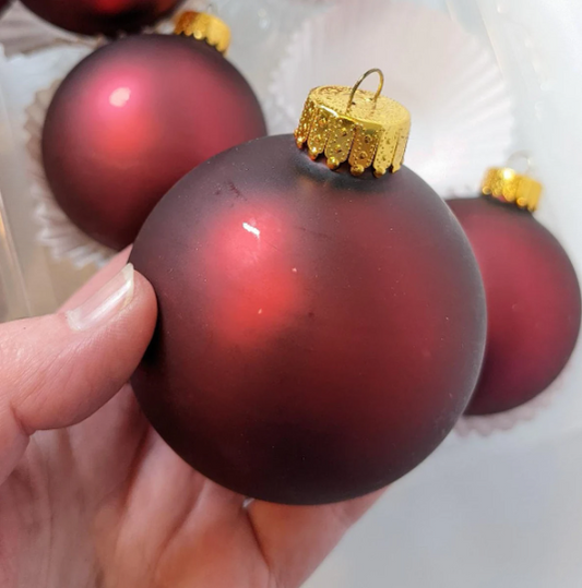 Vintage Burgundy Christmas Ornaments