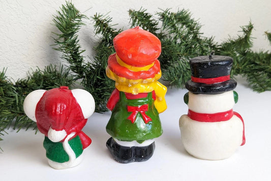 Vintage Christmas Figurine Candles