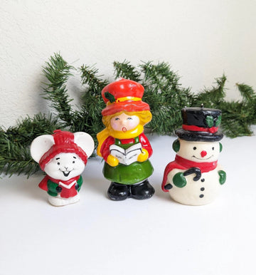 Vintage Christmas Figurine Candles