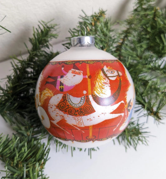 Carousel Santa Christmas Ornament