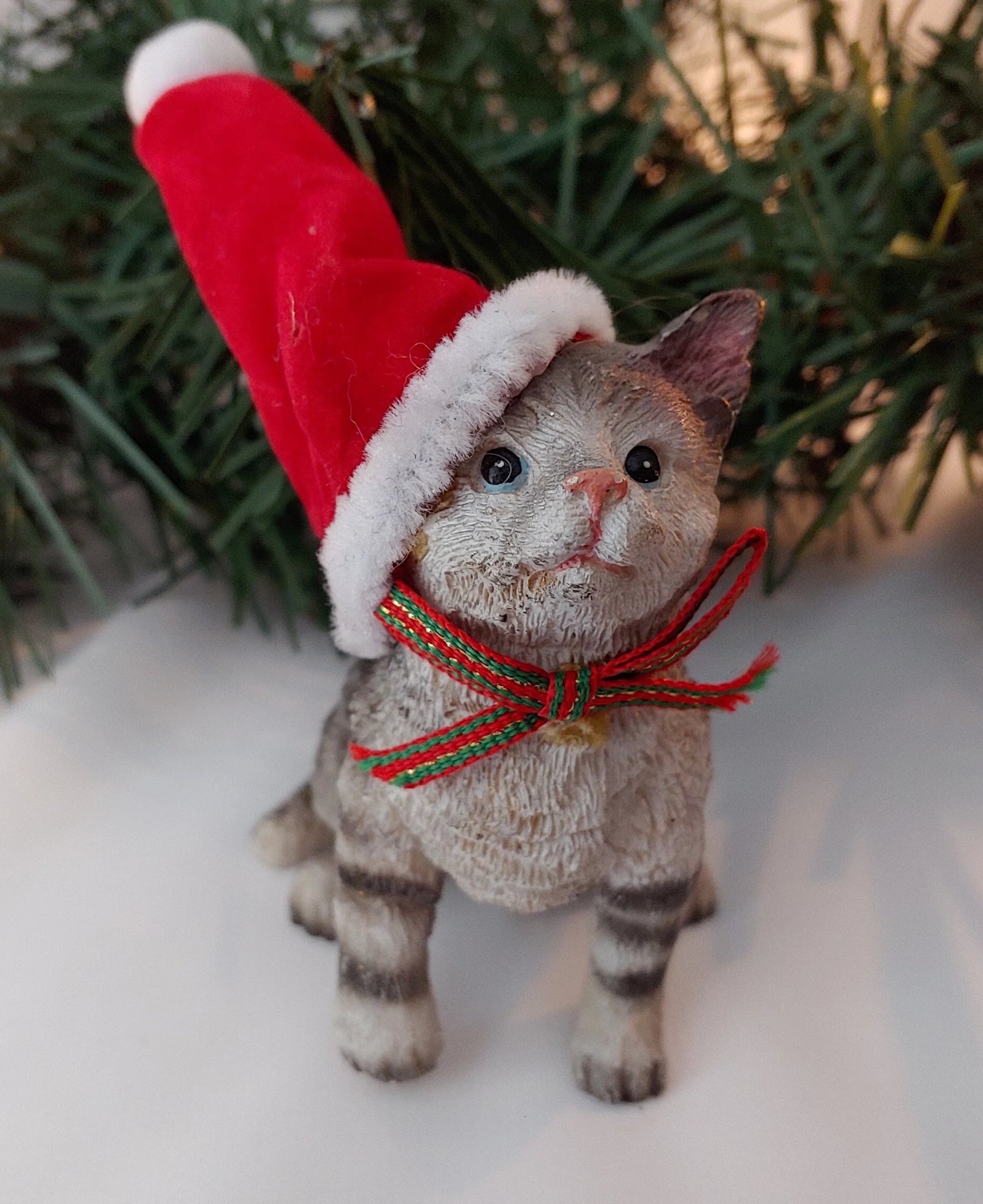 Santa Cat Christmas Ornament