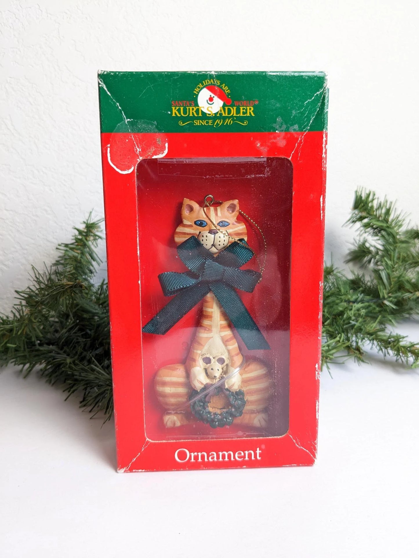 Vintage Kurt S. Adler Cat and Mouse Ornament