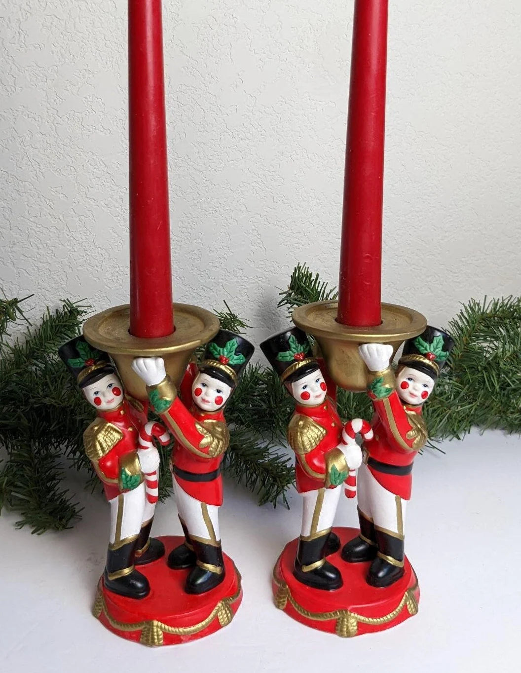 Vintage PartyLite Toy Soldier Candle Holders