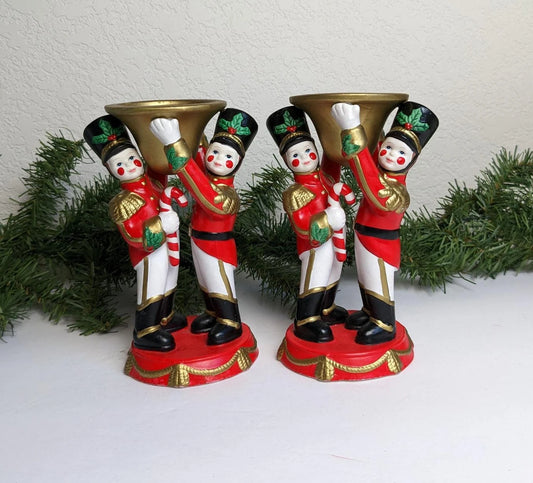 Vintage PartyLite Toy Soldier Candle Holders