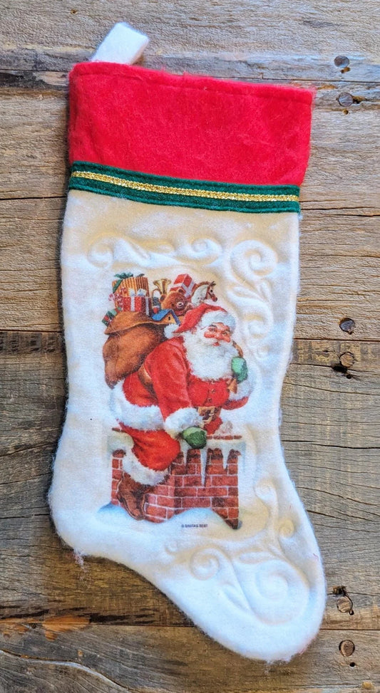 Vintage Santa Claus Christmas Stocking - Santa's Best