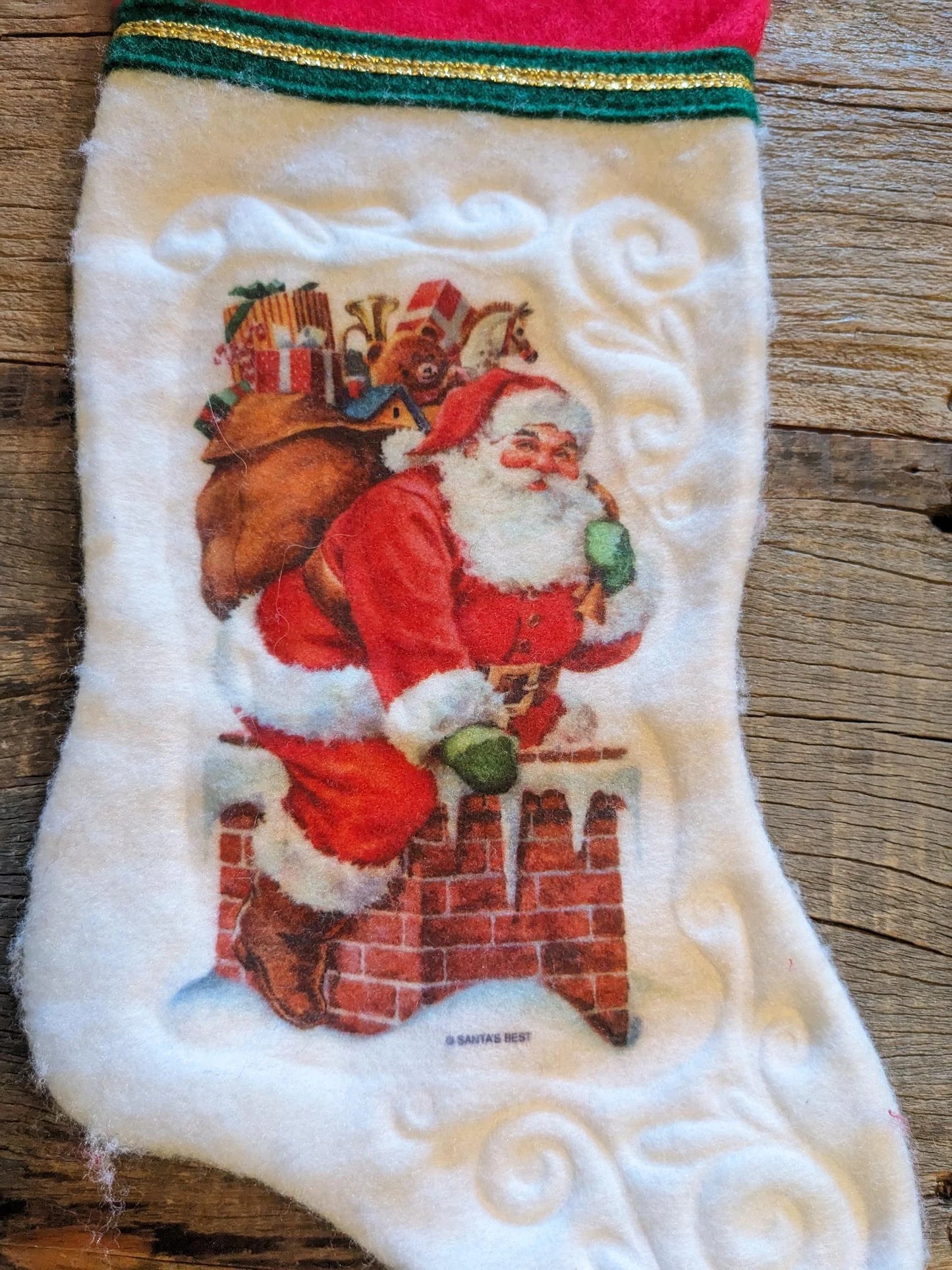 Vintage Santa Claus Christmas Stocking - Santa's Best