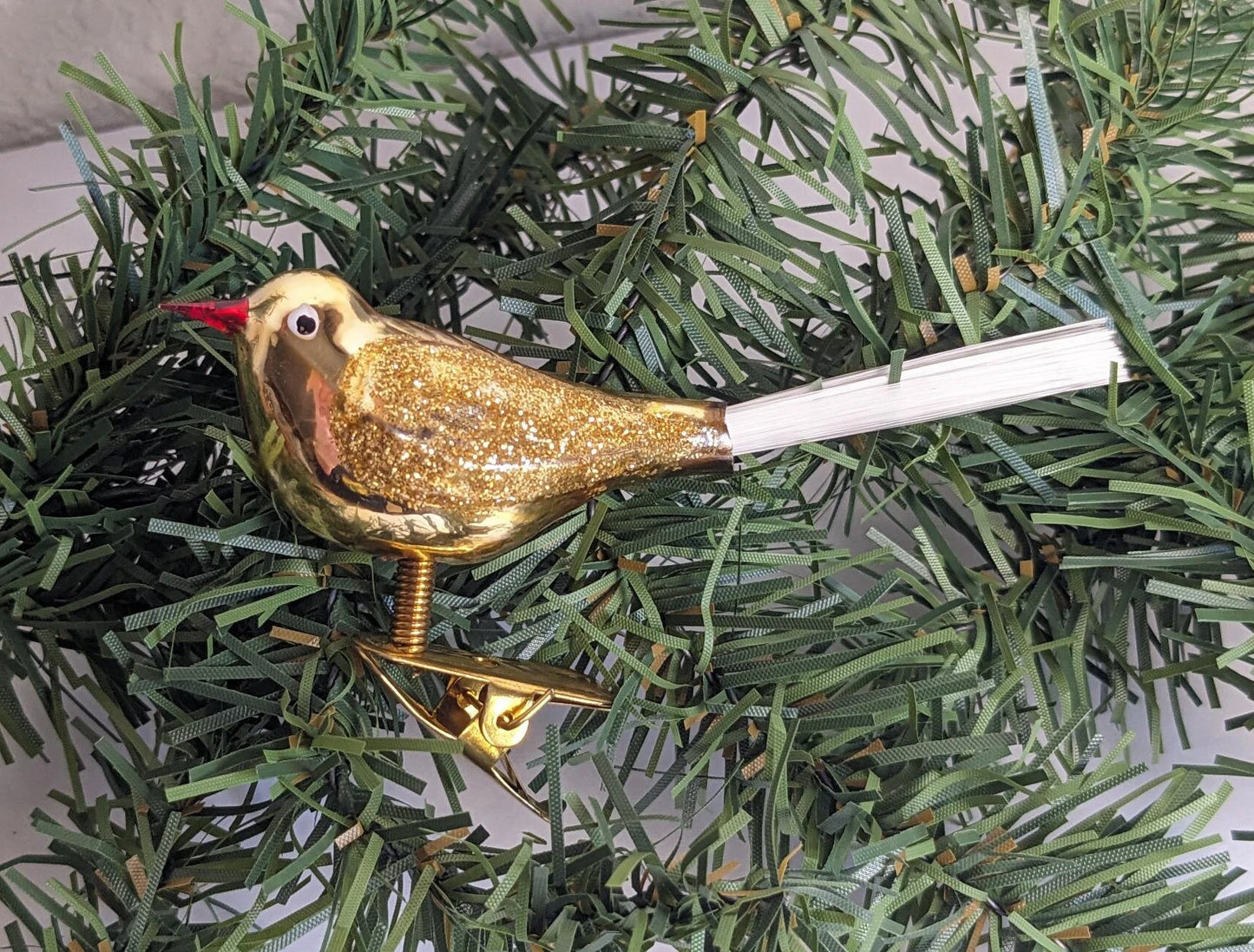 Vintage Bird Clip On Christmas Ornament