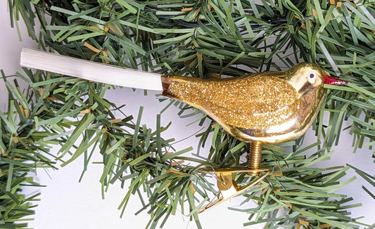 Vintage Bird Clip On Christmas Ornament