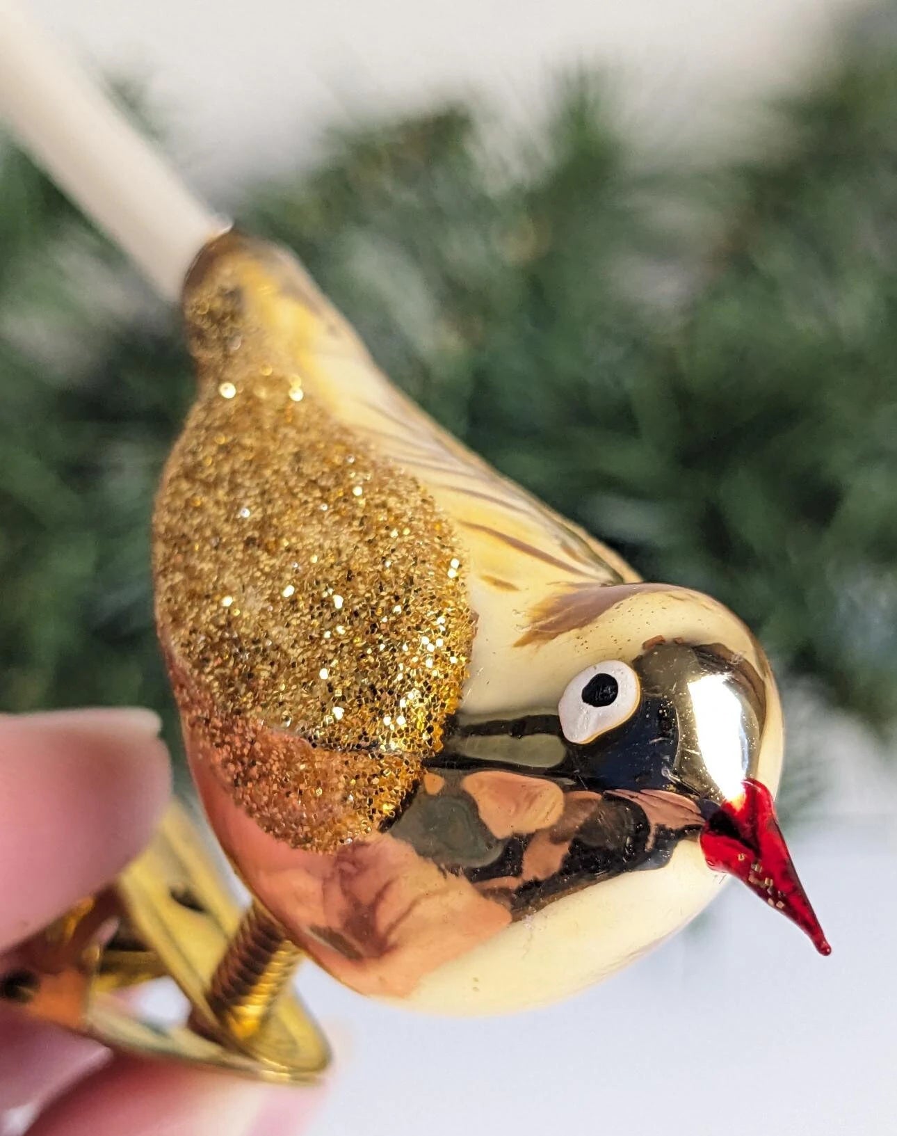 Vintage Bird Clip On Christmas Ornament