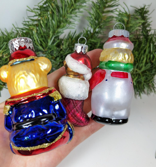 Clown and Teddy Bears Christmas Ornaments