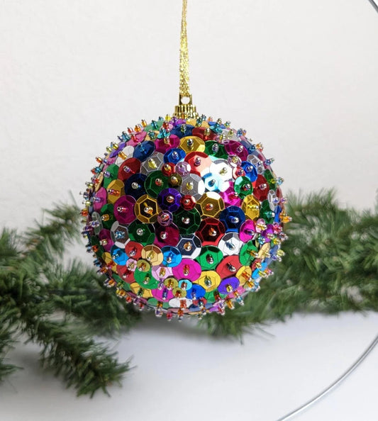 Colorful Vintage Beaded Pushpin Ornament