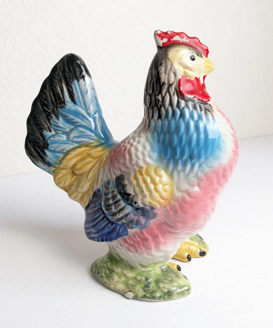 Colorful Vintage Chicken Figurine