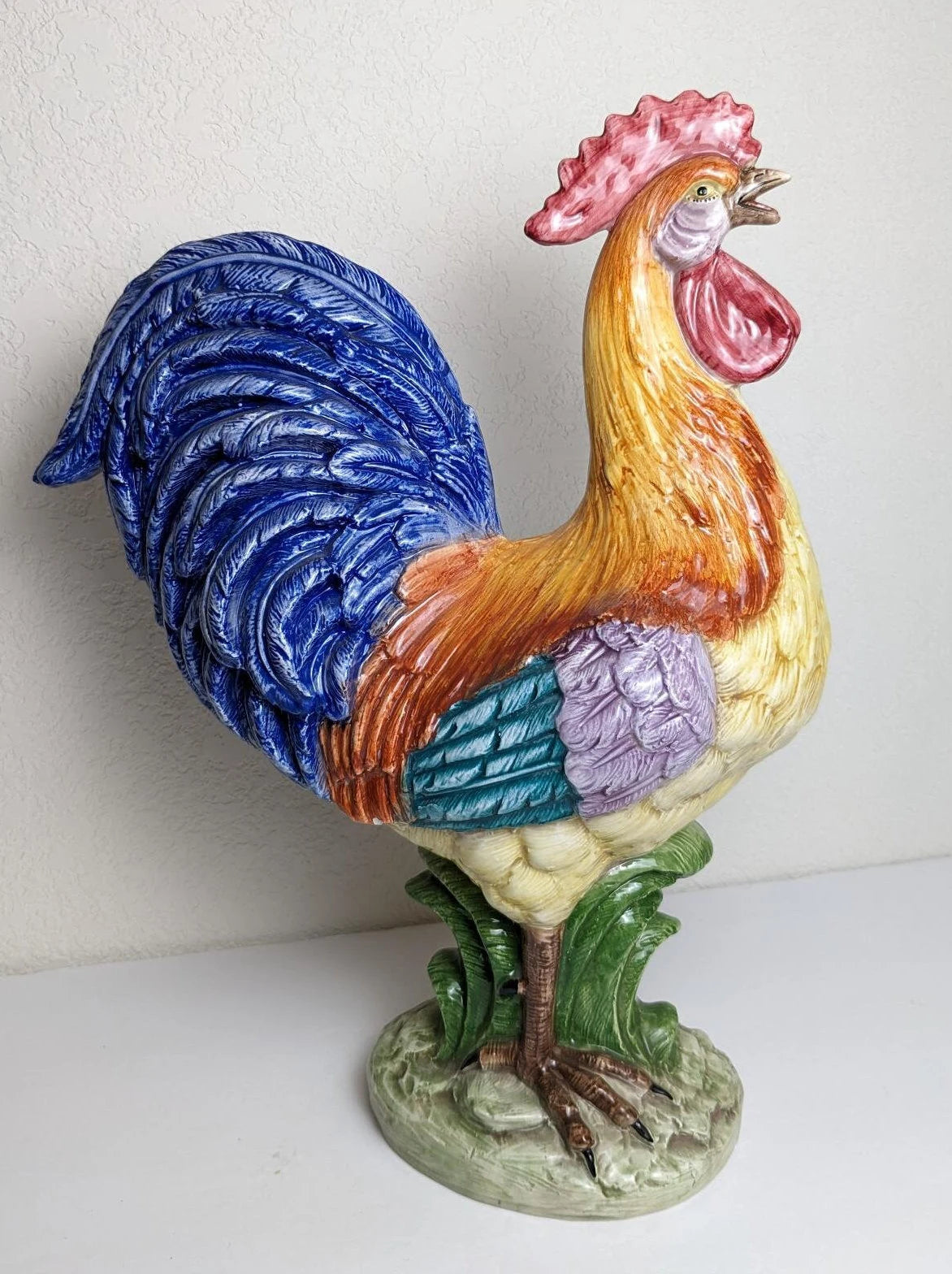 Crowing Rooster Statue Made In Italy