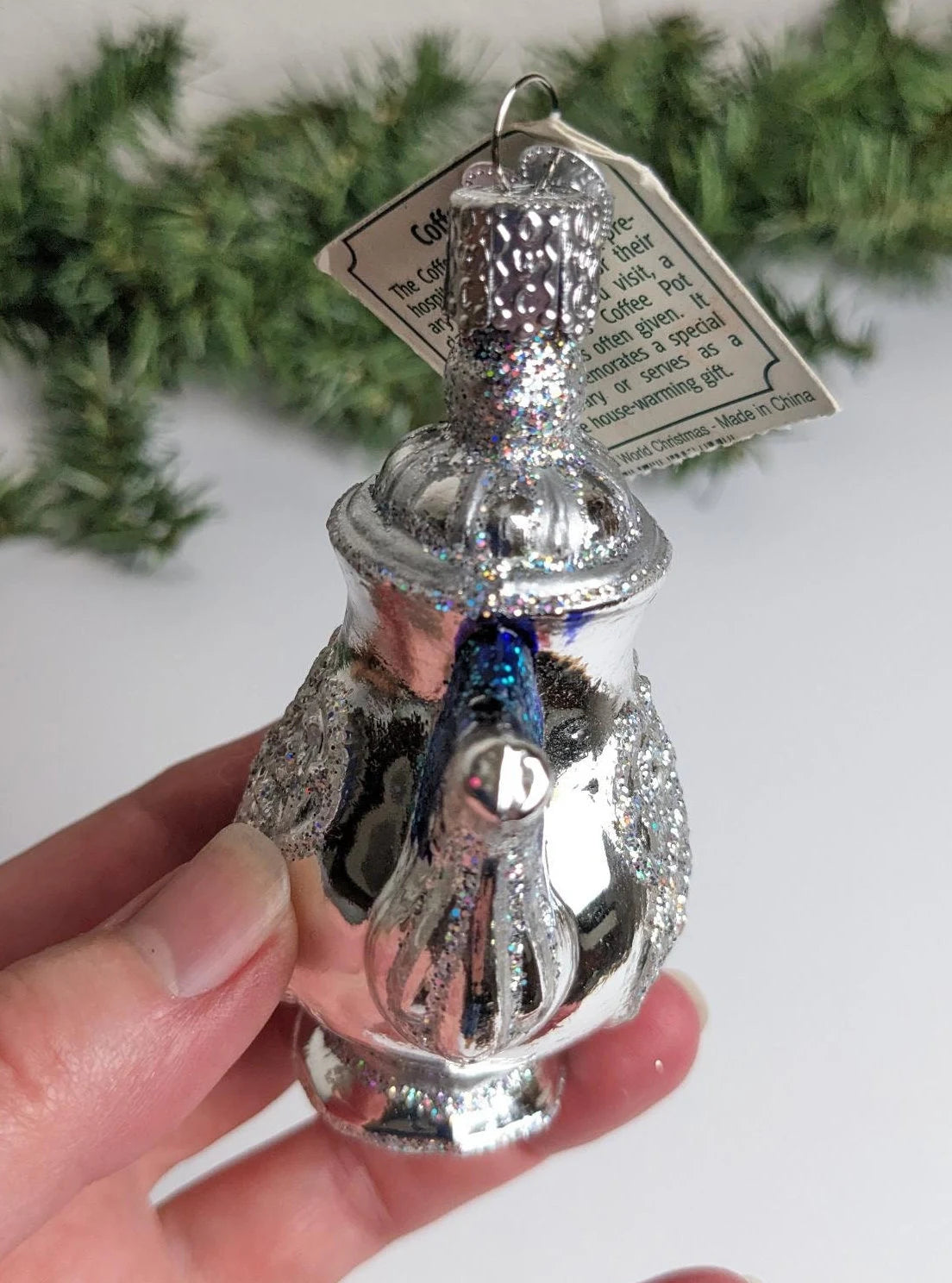 Retired Old World Christmas Coffee Pot Ornament