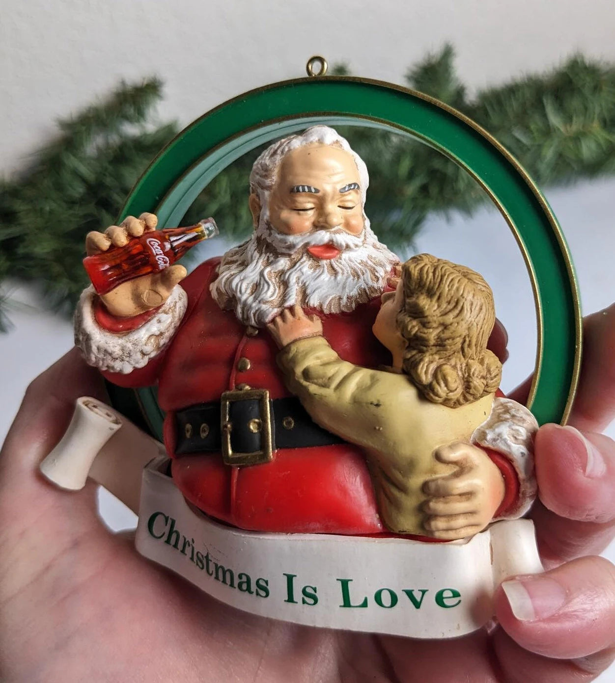 Santa Claus 'Christmas Is Love' Coca Cola Christmas Ornament