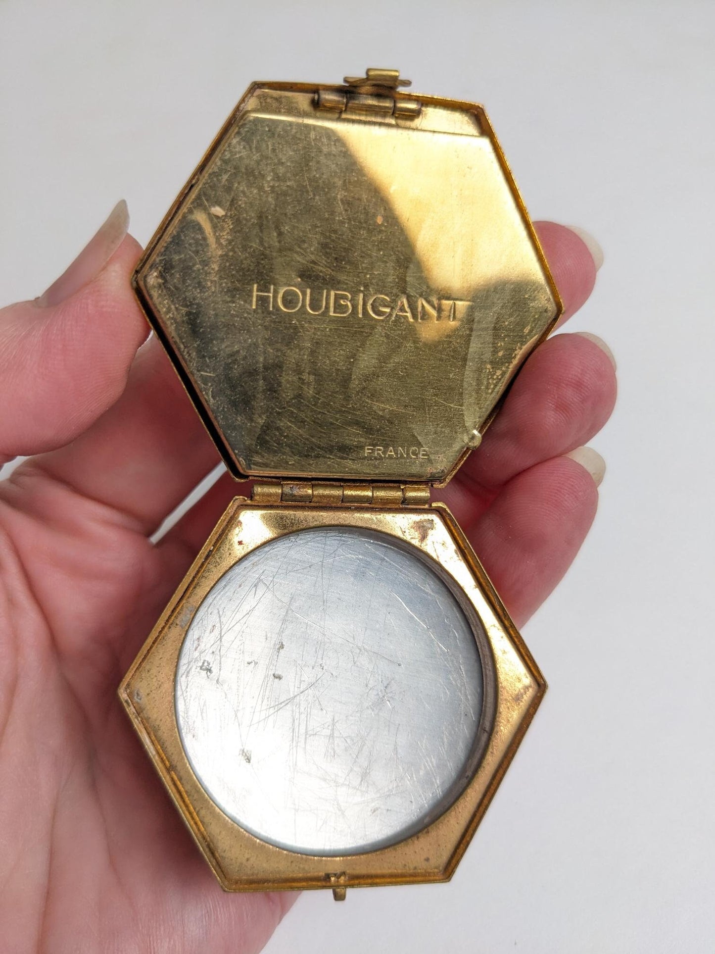 Vintage Houbigant Enameled Powder and Mirror Compact