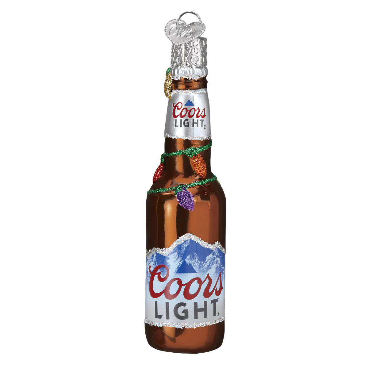 Coors Light Holiday Bottle of Beer - Blown Glass Tree Ornament by Old World Christmas