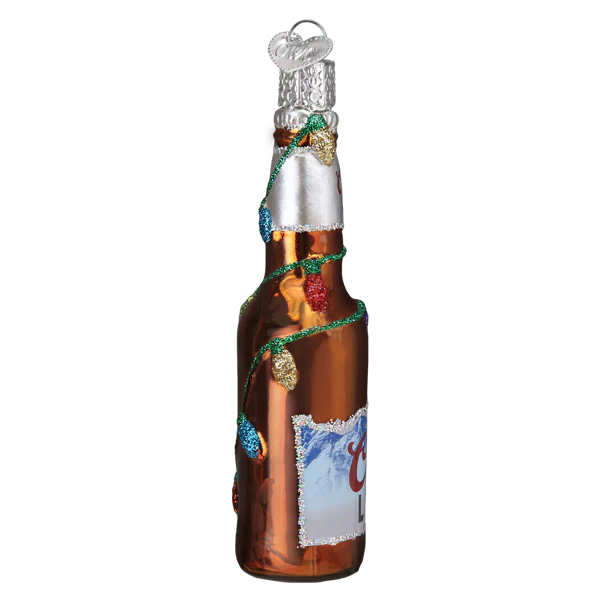 Coors Light Holiday Bottle of Beer - Blown Glass Tree Ornament by Old World Christmas