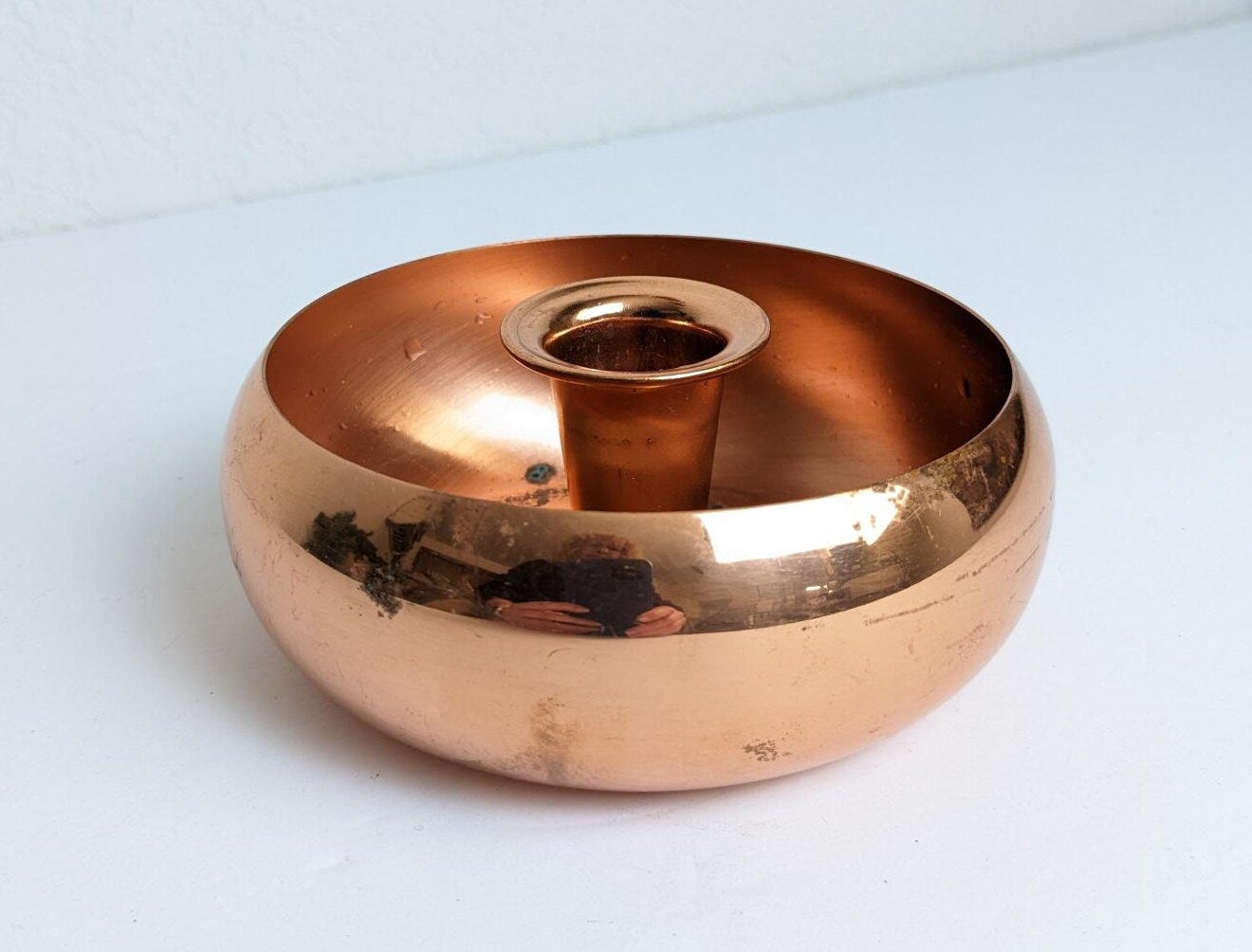 Vintage Copper Candle Ring Holder