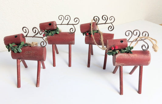 Vintage Reindeer Christmas Ornaments