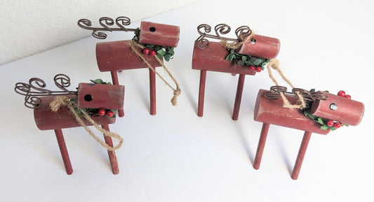 Vintage Reindeer Christmas Ornaments