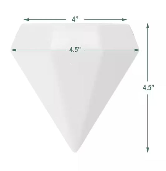 Diamond Shaped Ceramic Hanging Planter - White- by Arcadia Gardening Products 4.5" tall