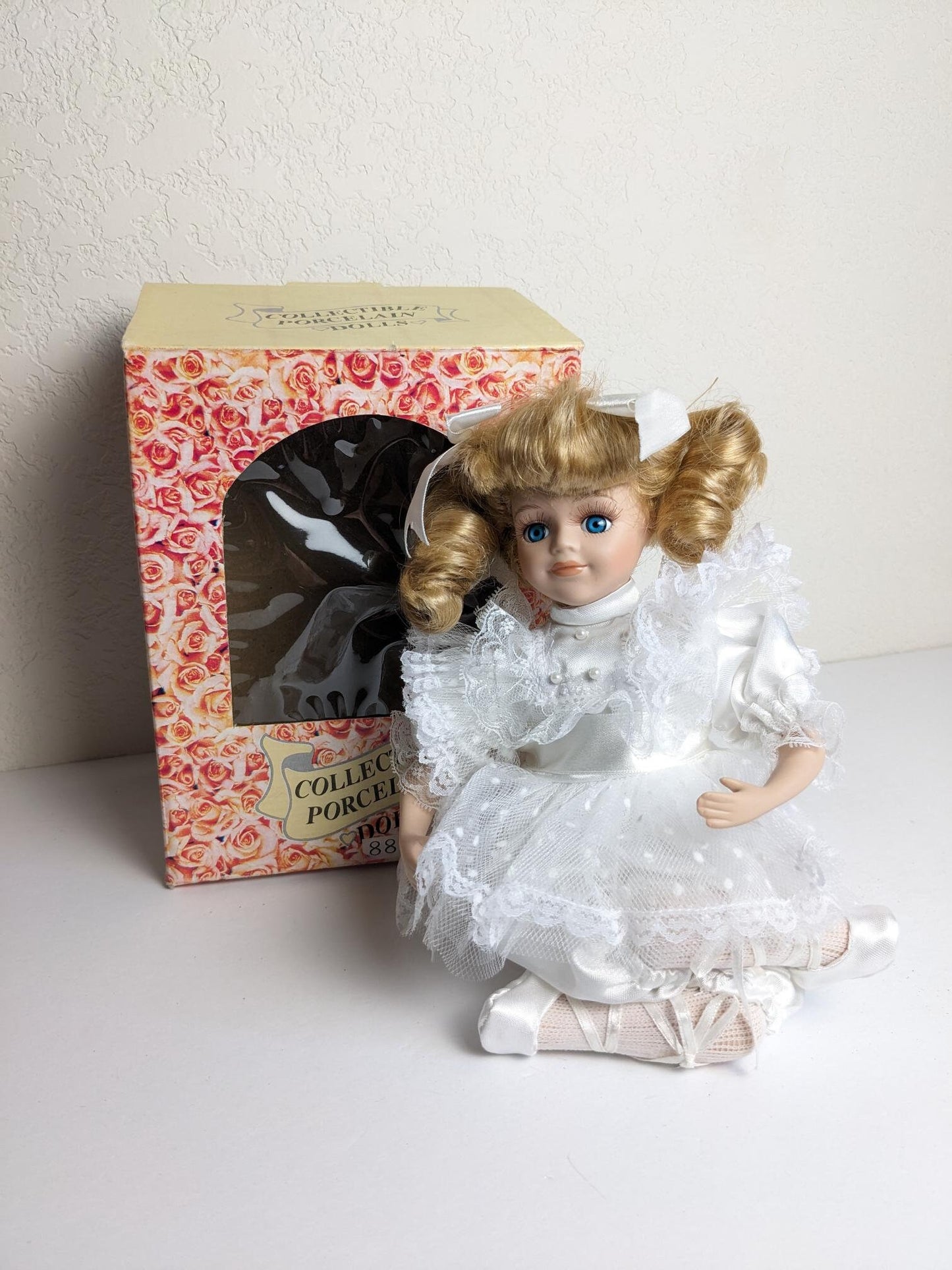 Porcelain Ballerina Cross Legged Doll Collectible