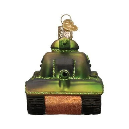 Military Tank Ornament Old World Christmas Glass Ornament