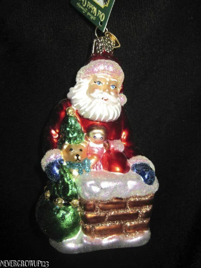 Down The Chimney Santa Ornament Old World Christmas Ornament