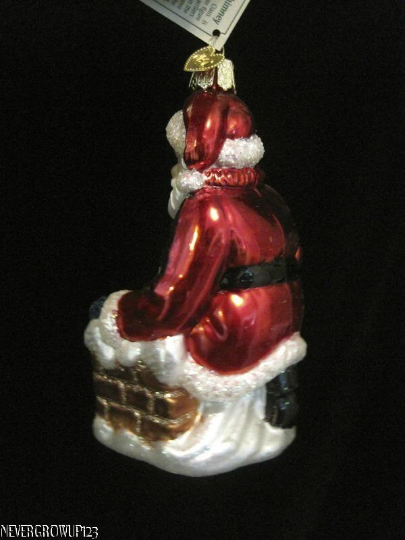 Down the Chimney Blown Glass Tree Ornament by Old World Christmas - RETIRED