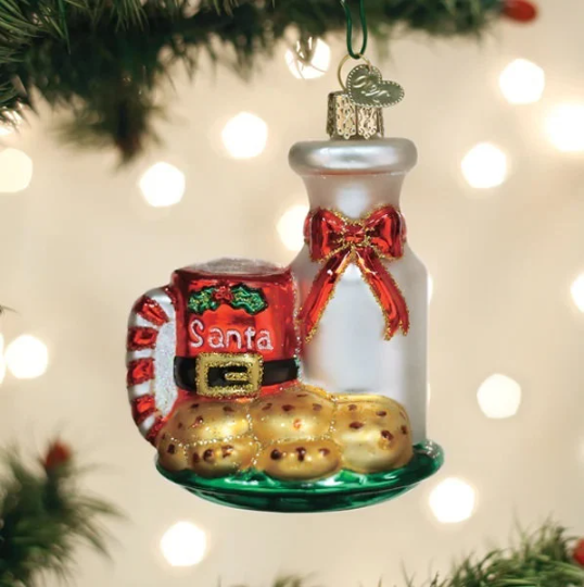 Old World Christmas Santa's Milk & Cookies Ornament