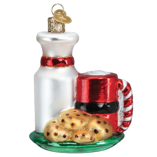 Old World Christmas Santa's Milk & Cookies Ornament