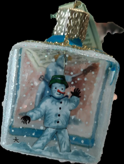 Old World Christmas RETIRED Snowmen Glass Ornament Inside out ornament