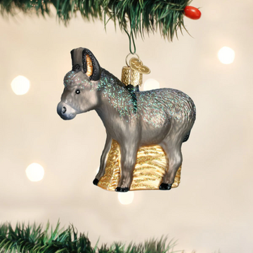 Donkey - Blown Glass Nativity Tree Ornament by Old World Christmas