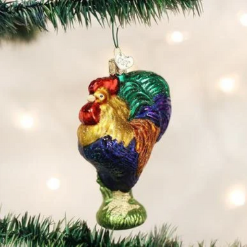Rooster Old World Christmas Glass Ornament