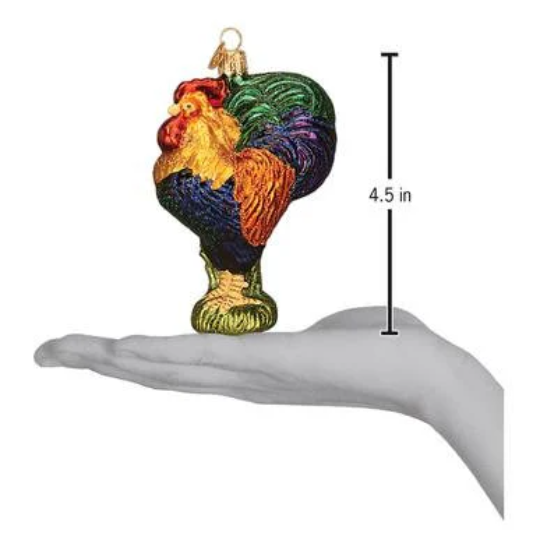 Rooster Old World Christmas Glass Ornament