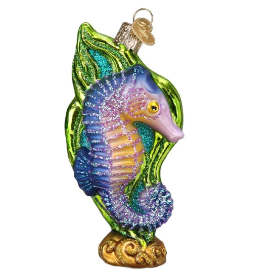 Bright Seahorse Old World Christmas Glass ornament