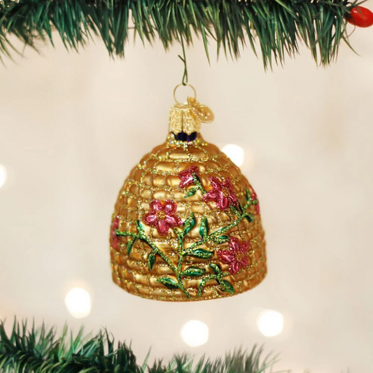 Bee Skep Old World Christmas Glass Ornament