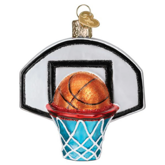 Basketball Hoop Old World Christmas Glass Ornament