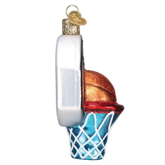 Basketball Hoop Old World Christmas Glass Ornament