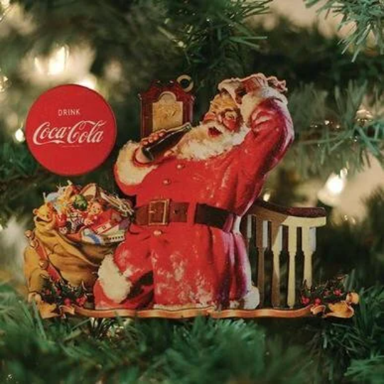 Coca Cola Staircase Santa Old World Christmas Ornament